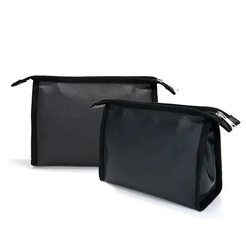 Portable Travel Cosmetic Bags Large Capacity Makeup Pouch With Logo Black Toiletry Bag For Women